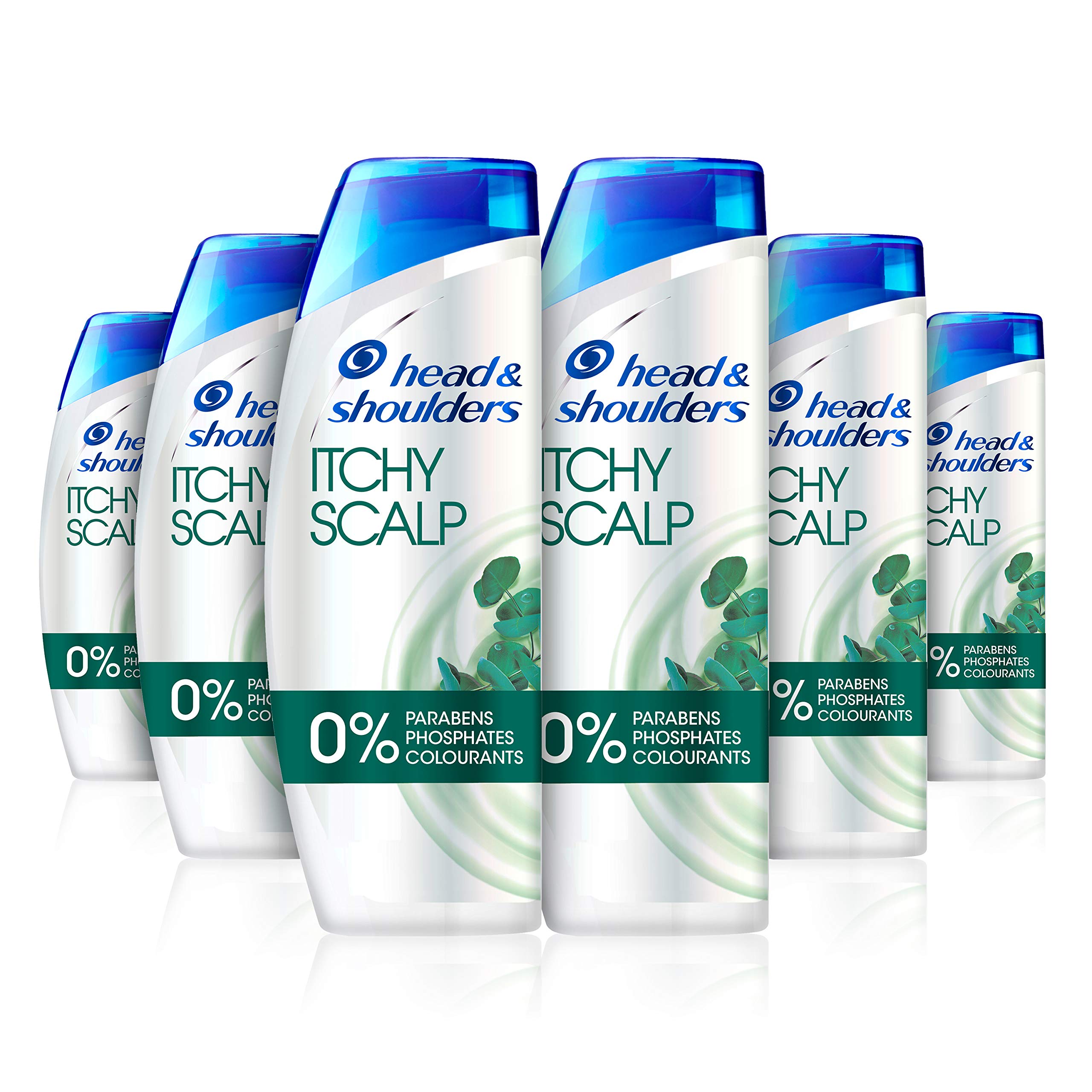Head & Shoulders Anti-Dandruff Shampoo for Itchy Scalp, 250 ml, Pack of 6 with Eucalyptus