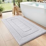 DEXI Bath Mat 60 x 110 cm Microfiber Non Slip White