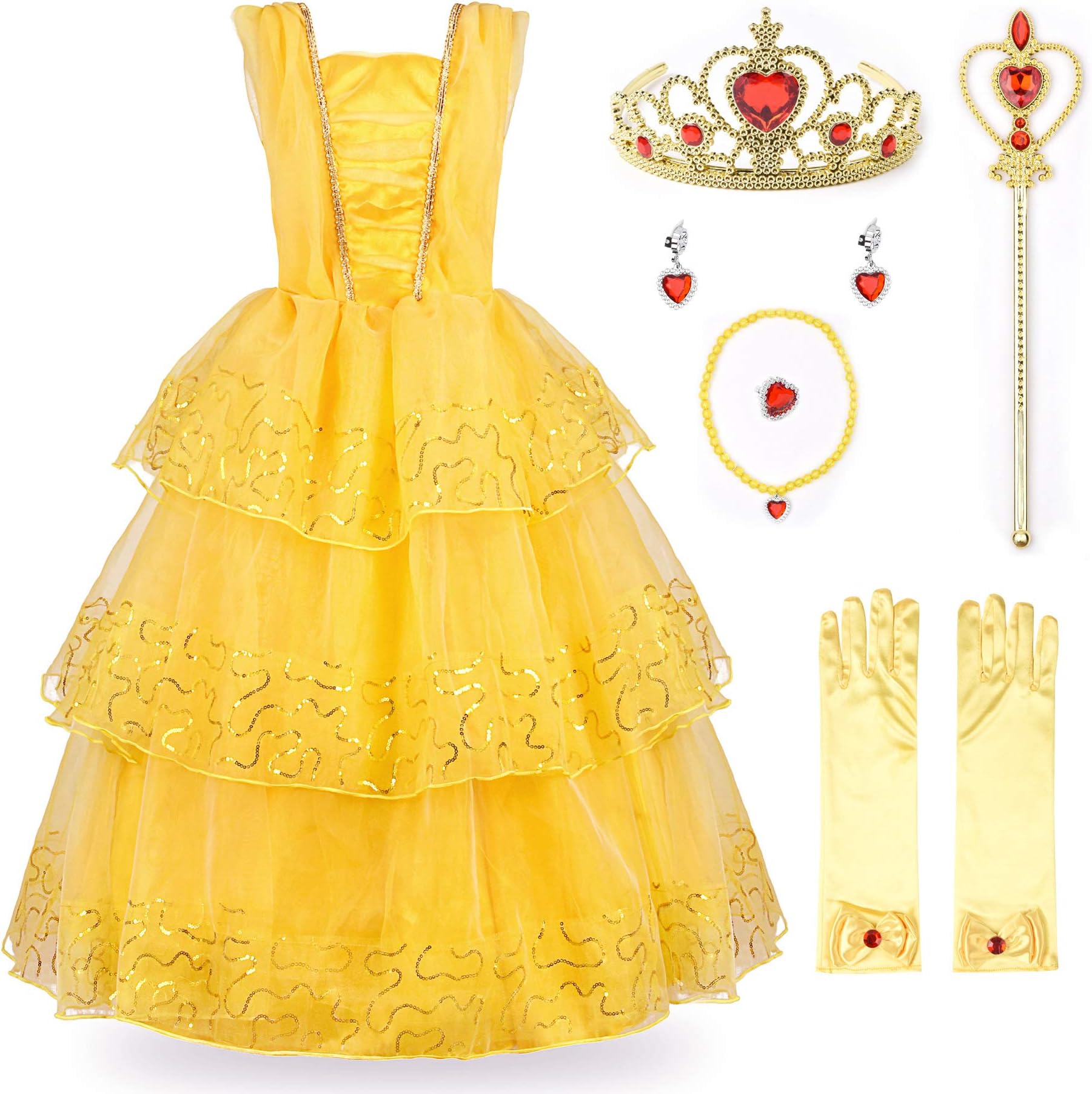JerrisApparel Princess Deluxe Ball Gown Costume for Little Girl