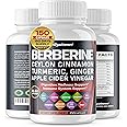 Berberine Ceylon Cinnamon - All-in-1 Supplement with Bitter Melon AVG Gymnema sylvestre Turmeric Milk Thistle Licorice Holy Basil Fenugreek Banaba