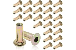 Moicstiy 25Pcs Steel Multi Grip Rivet Nuts Pre Bulbed Shank Zinc-Plated Flat Head Threaded Insert Nut Construction Fasteners for Industrial (1/4-20)