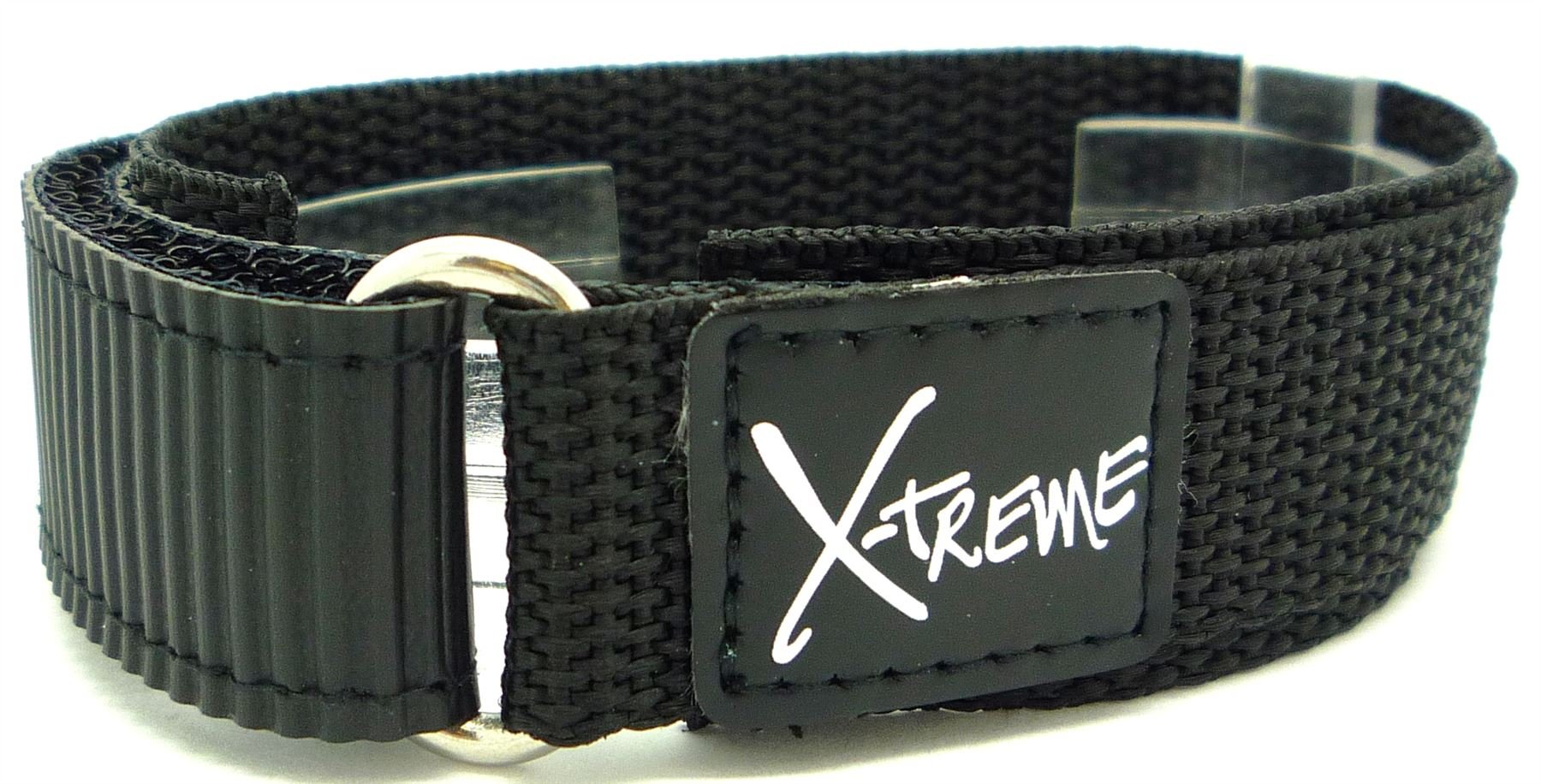 X-treme Gents Black Nylon Hook & Loop Ring End Watch Strap of 20mm - 412-01