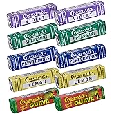 Choward's Mints Candy Variety Pack | Violet, Spearmint, Peppermint, Guava, and Lemon | Bold Aromatic Flavors | Perfect for Lunchboxes, Travel, Sharing, and Gifting | 10 Pack (15 Mints Per Package)