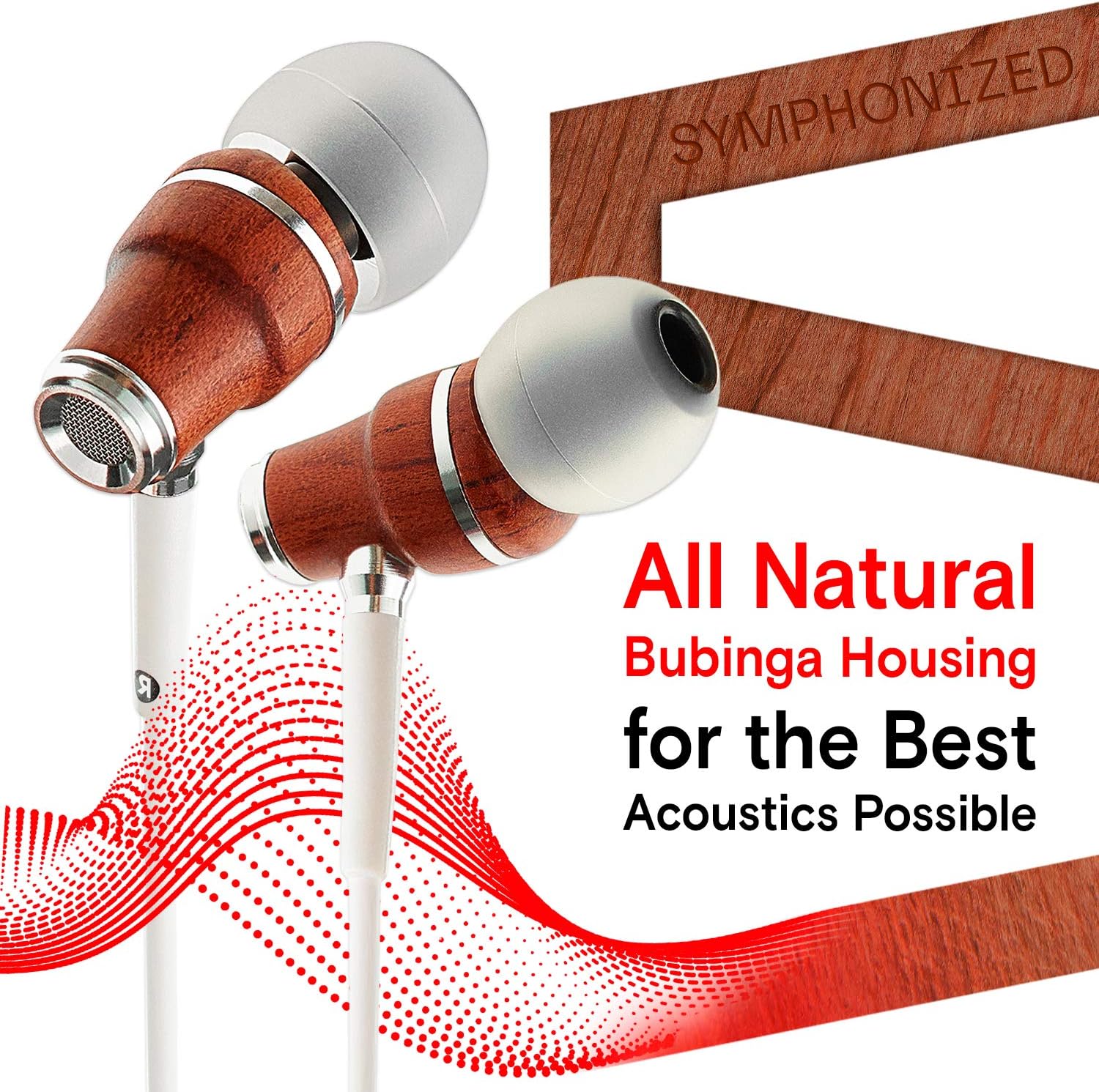 Symphonized NRG X Earphones Wired with Mic -Wood Earbuds with Microphone, Stereo In Ear Headphones for Computer Android - Image 3
