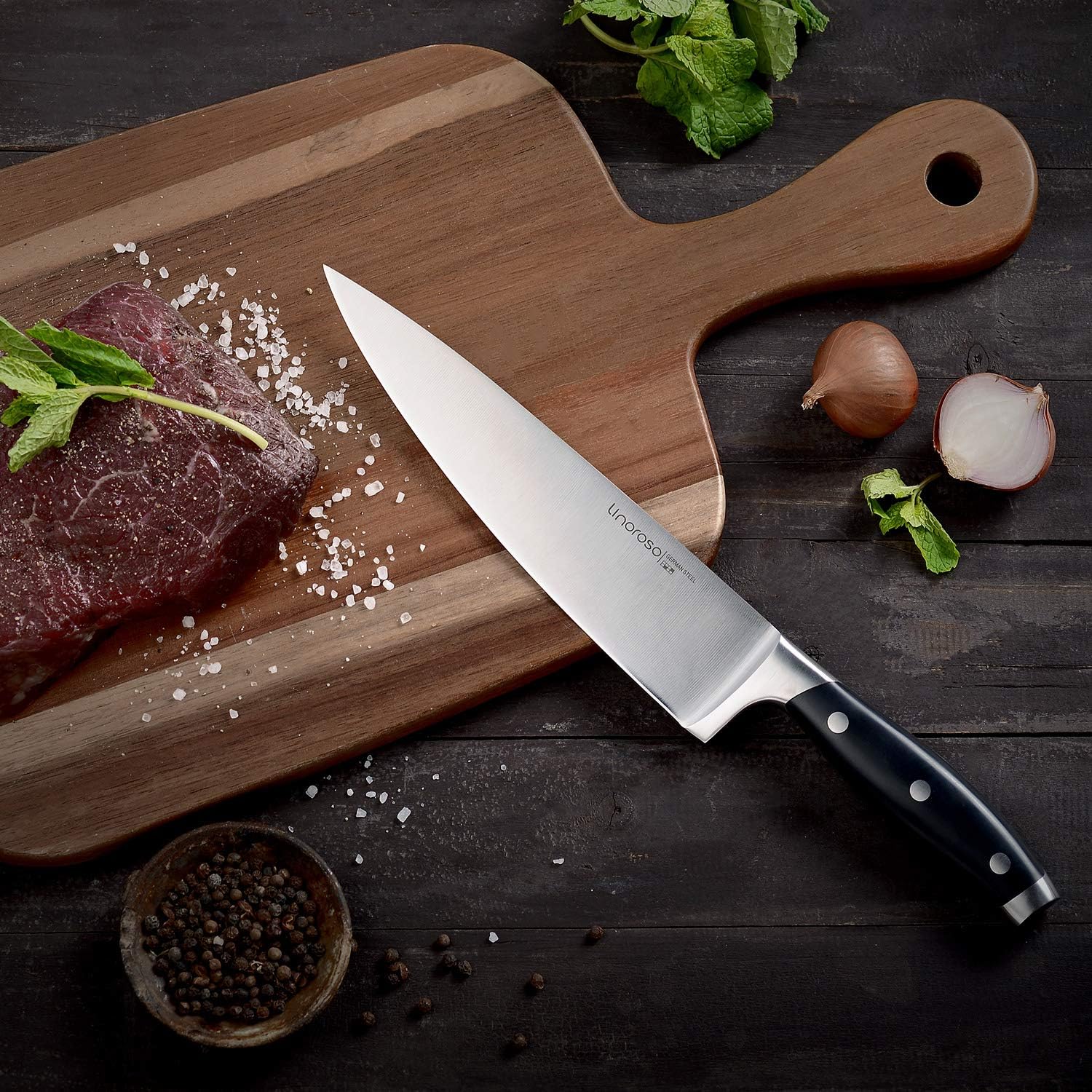 linoroso Chef Knife, Professional Pro Kitchen Knife 8 inch Chef's Knives - Image 5