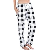PajamaMania Women's Cotton Flannel Pajama PJ Pants with Pockets