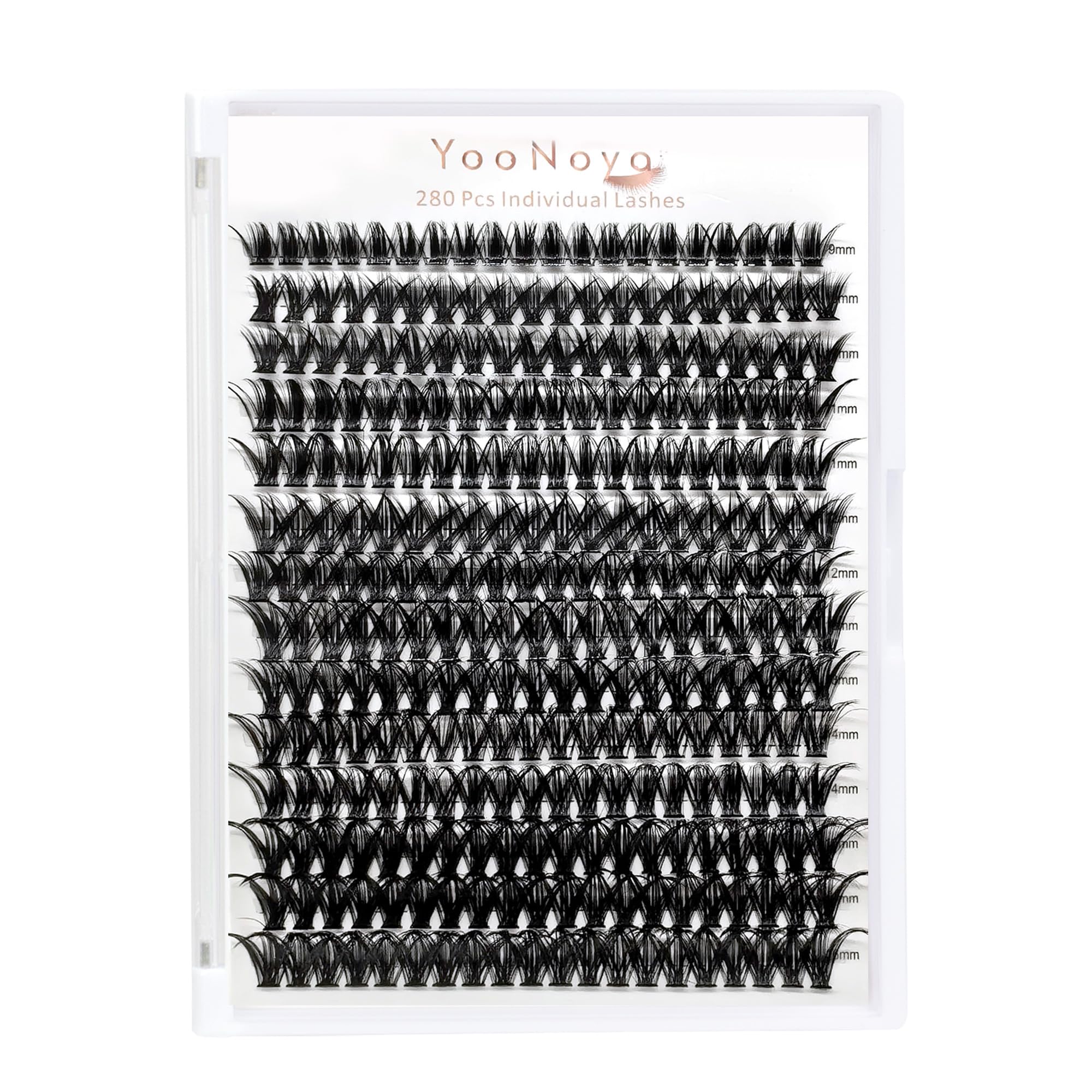 YOONOYA Lash Clusters 280 Pcs 9-16 mm Individual Lashes 50D Cluster Eyelash Extensions D Curl Eyelash Clusters Lash Extensions Natural Look for DIY at Home (50D, 9-16mm)