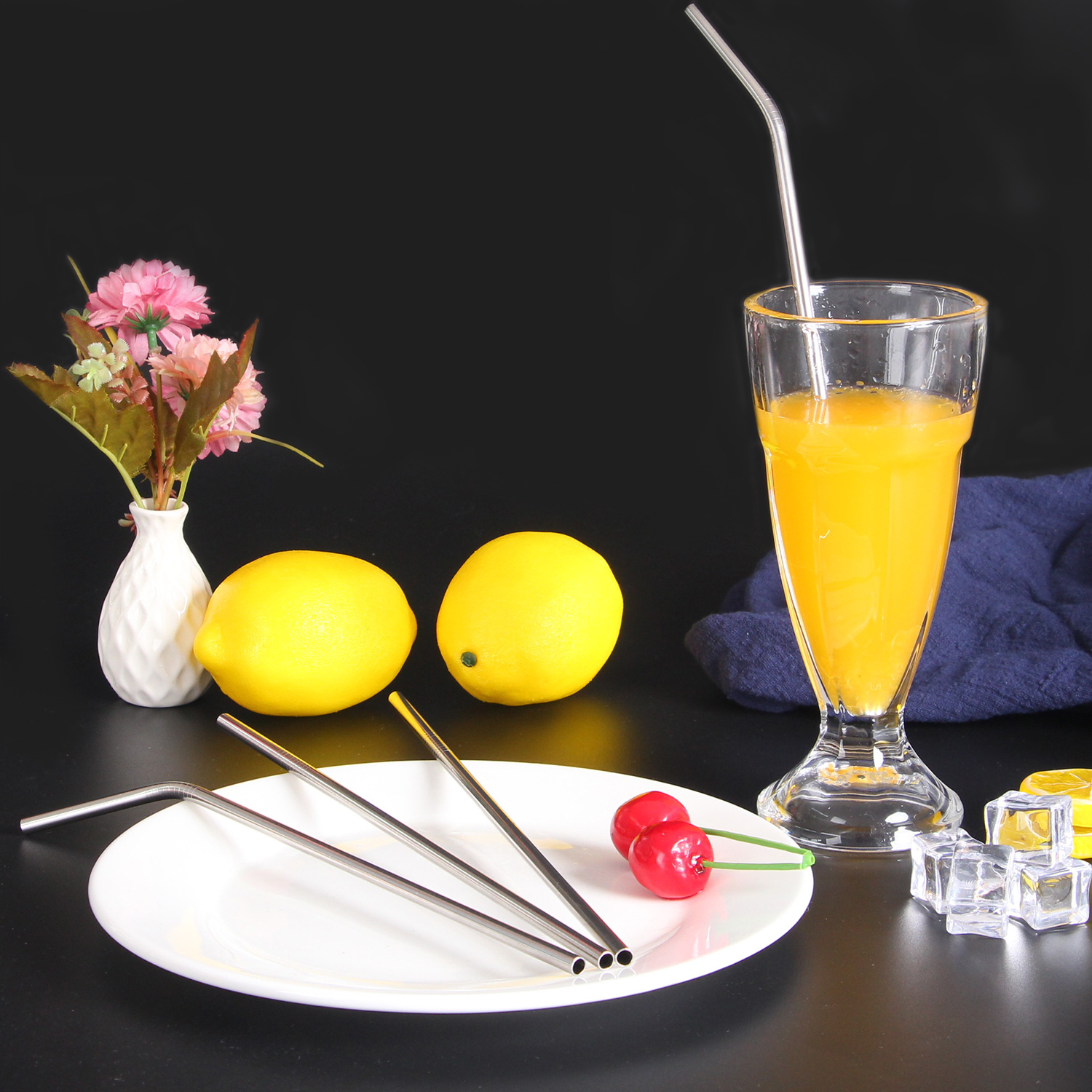 6 VEHHE+Straws+Stainless+Drinking+Reusable