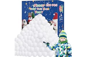 Homiar 200 Pack Snow Toy Balls for Kids Indoor, Snow Fake Ball Kid Toys, Indoor Snow Fight Ball Set, Artificial Snow Toys Ball for Winter Parent-Child Throwing Game Christmas Decorations Party Gift