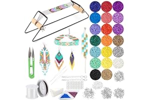 PP OPOUNT Bead Loom Kit, Beading Supplies with 9700 PCS Seed Beads, Tray, Scissors Making Accessories, Beading Loom Kits for Adults Jewelry Making Bracelets Belts