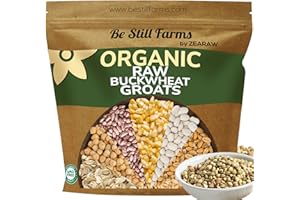 Organic Buckwheat Groats Bulk (4.8lb) - Whole Raw Buckwheat Hulled by Be Still Farms - Great for Cereal, Salad, Side Dish - High in Protein | USA Grown | USDA Certified | Vegan | Non-GMO | Gluten Free