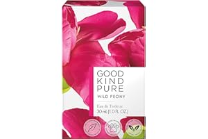 Good Kind Pure Wild Peony Eau de Toilette Spray - Vibrant, Floral Fragrance - Notes of Peony & Pink Grapefruit Glimmer - Clean, Vegan, & Long-Lasting Formula - 1.0 Fl Oz