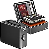 ENGPOW Fireproof Document Box with Lock, Fireproof Water Resistant Heat Insulated Safe Box Hard Case with Fireproof Zipper, Portable Home Office Travel File Organizer for Important Documents and More
