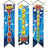 Chiisong 3 Pieces Hero Party Decorations Hero Wall Banners | Porch Signs Backdrops Inspirational Cityscape Photography Background for Theme Birthday Party Baby Shower
