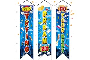 Chiisong 3 Pieces Hero Party Decorations Hero Wall Banners Hero Porch Signs Backdrops Inspirational Cityscape Photography Background for Hero Theme Birthday Party Baby Shower Classroom Decorations