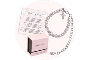 Cherished Moments Baptism to Bride Cross Bracelet Gift for Girls in Sterling Silver and Cultured Pearl