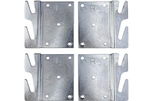 Mcredy 4 PCS Heavy Duty Universal Wood Bed Rail Hook Plates for Frame Bracket Headboard Footboard Replacement Parts, Screws Included