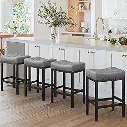 LUE BONA Counter Height Bar Stools, 24 Inch Saddle