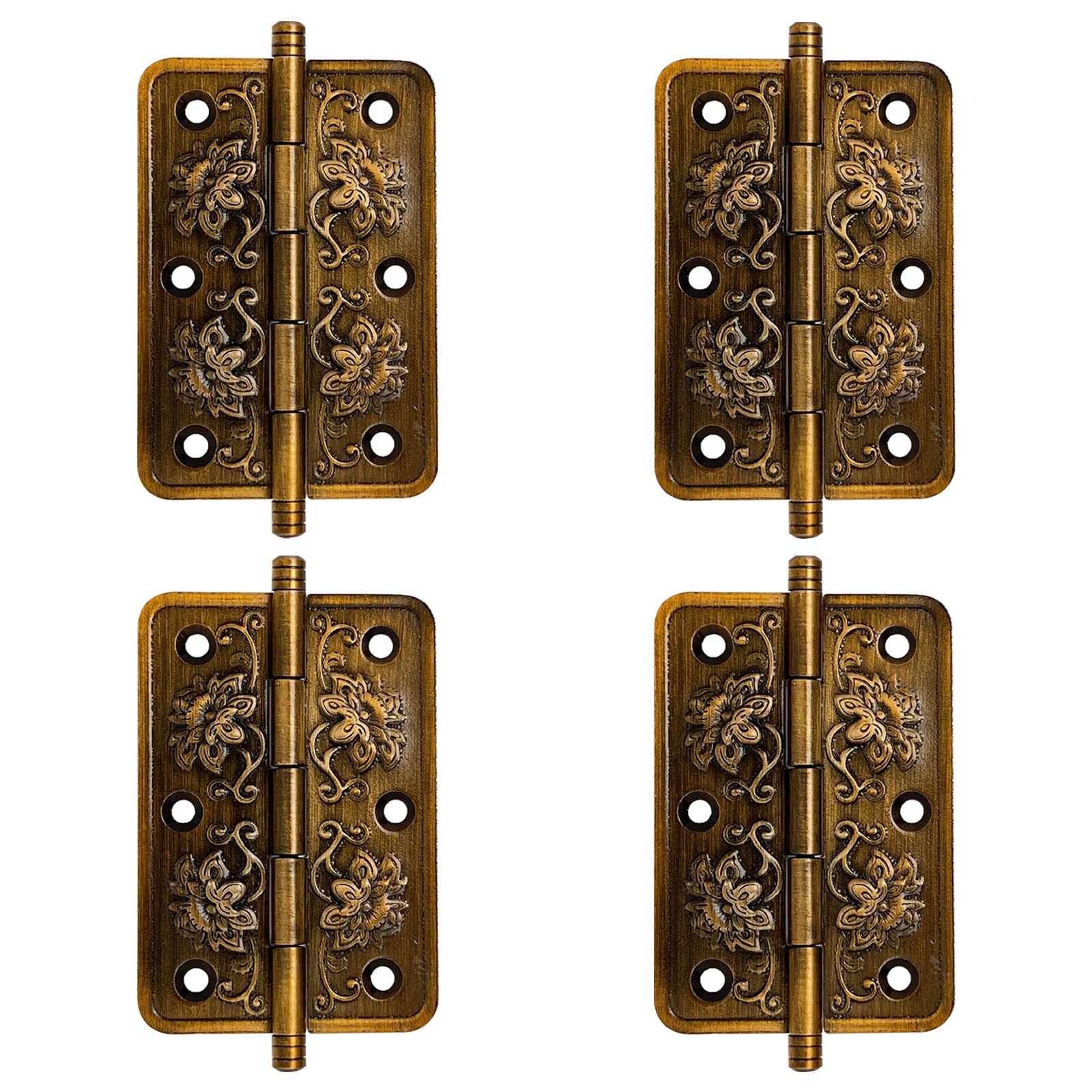 Cimown Decorative Hinge Antique Bronze, Cabinet Vintage Hinges, for Cabinets, Wooden Doors, Bookcases