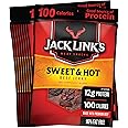 Jack Link's Beef Jerky, Sweet & Hot, Spicy Meat Snack for Lunches – 12g of Protein and 100 Calories, Made with 100% Beef - 96% Fat Free, No Added MSG** or Nitrates/Nitrites, 1.25 oz (Pack of 10)