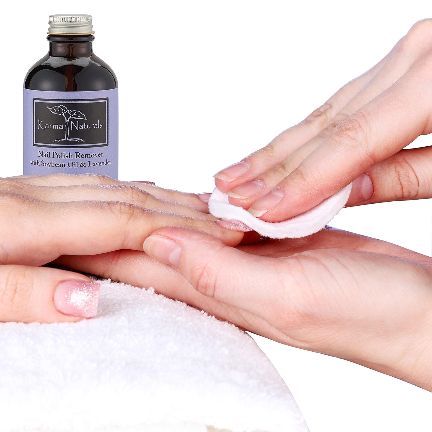 Karma Organic Beauty Natural Soybean Lavender Nail Polish Remover - Non Toxic, Vegan, Cruelty Free, Acetone free – Nails Strengthener for Fingernails – 4 fl. Oz. : Beauty Products : Beauty