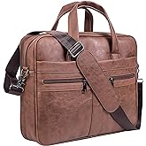 seyfocnia Men's Leather Messenger Bag, Laptop Briefcase Business Satchel Computer