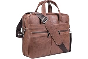seyfocnia Men's Leather Messenger Bag, Laptop Briefcase Business Satchel Computer