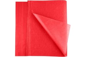 FEPITO 100 Sheets Red Christmas Tissue Paper - Gift Wrapping Paper for Xmas Presents, Crafts (14 x 20 Inch)