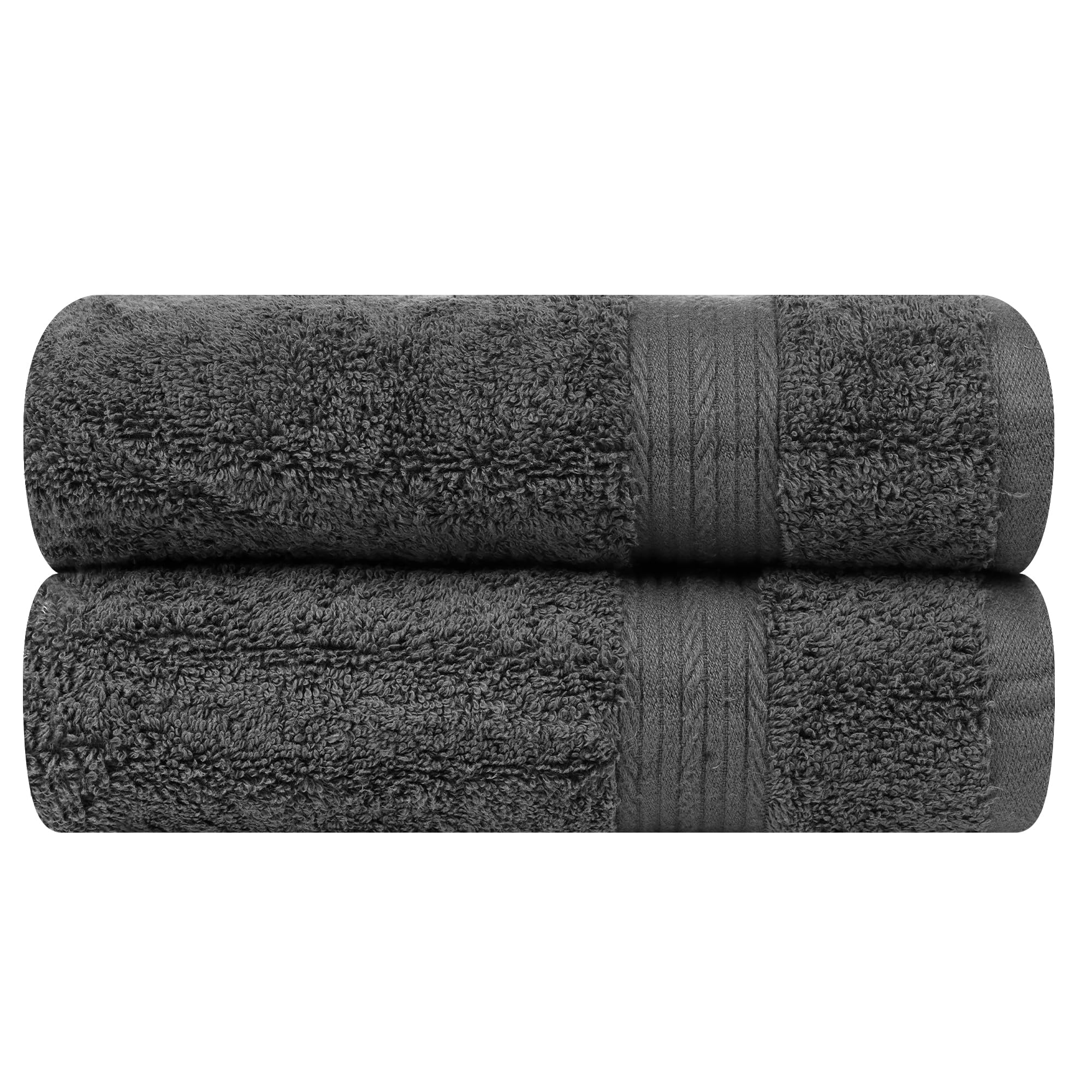 Ample Decor 100% Cotton Hand Towel Set of 2 – 46x72 cm, 600 GSM, Super Absorbent & Quick Dry, Ideal for Bathroom, Spa, Gym & Hotel – Grey