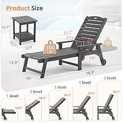 LUE BONA HDPS Chaise Lounge Chairs Set with