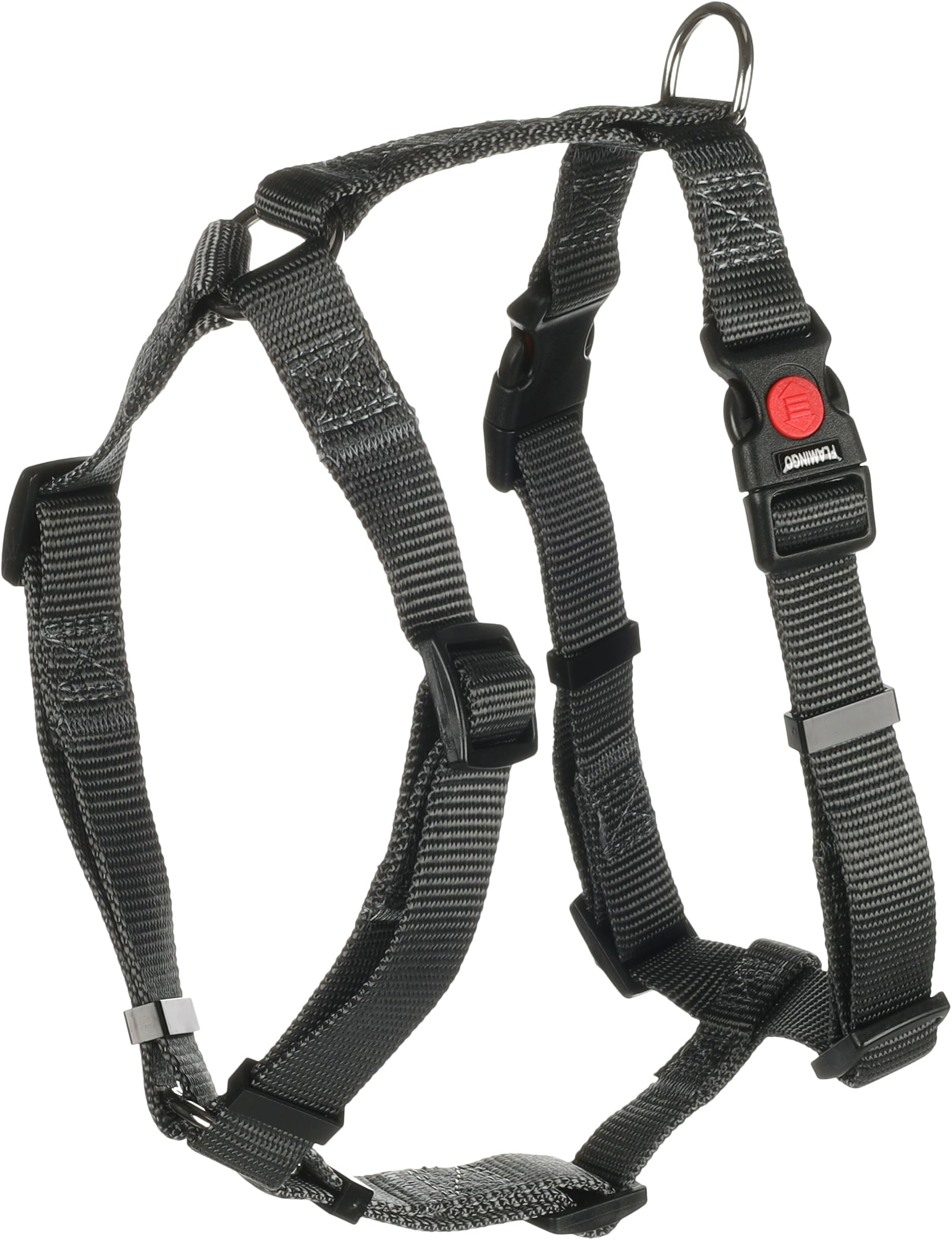 Flamingo Dog Harness H-shape Ziggi Dark grey M 45-65cm 55-70cm 20mm