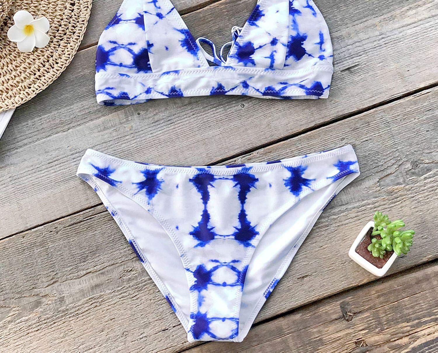 blue tie dye swimsuit