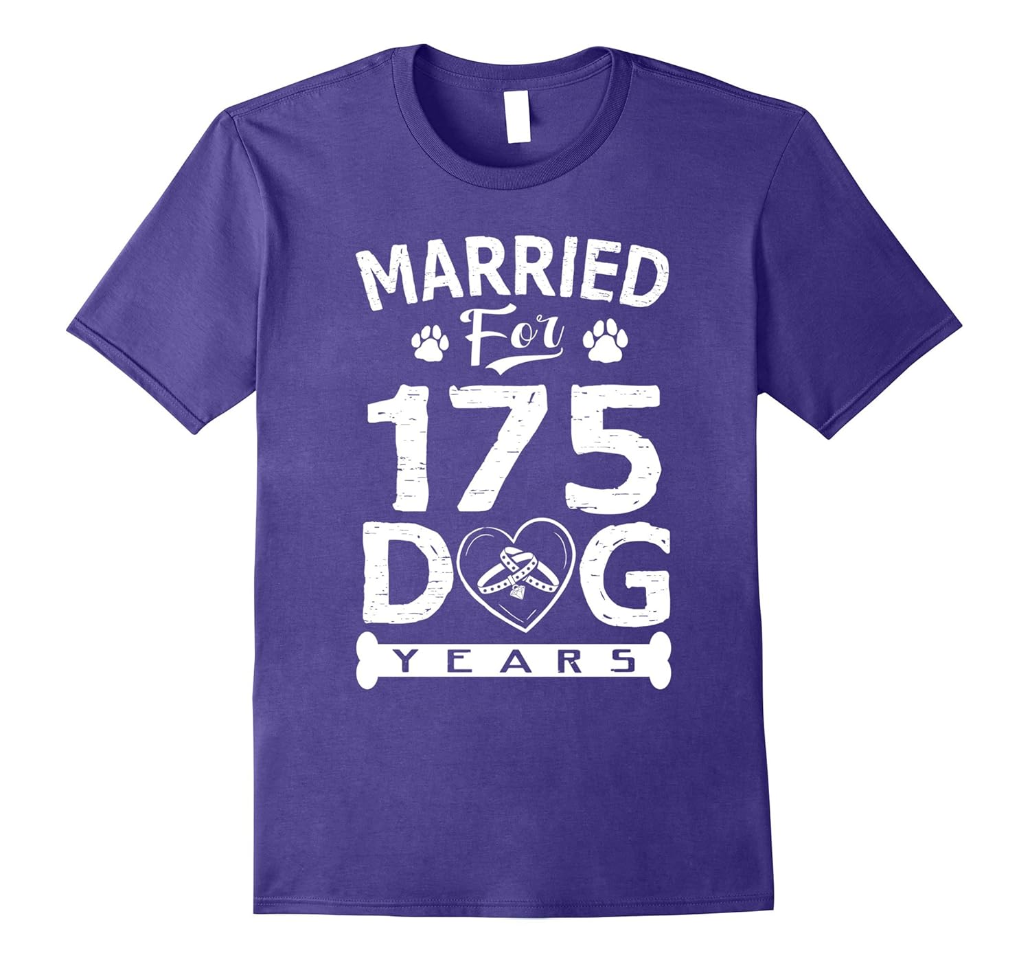 25th Wedding Anniversary T-Shirt Married For 175 Dog Years-ANZ