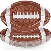 TURSTIN 25 Pieces Football Themed Disposable Paper Plates Football Party Supplies Food Serving Tray for Football Birthday Party Decorations Sports Game Day Serveware, 11.6 x 7.8 Inches