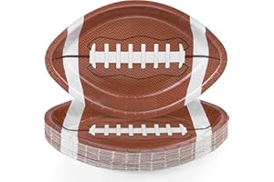 TURSTIN 25 Pieces Football Themed Disposable Paper Plates Football Party Supplies Food Serving Tray for Football Birthday Party Decorations Sports Game Day Serveware, 11.6 x 7.8 Inches