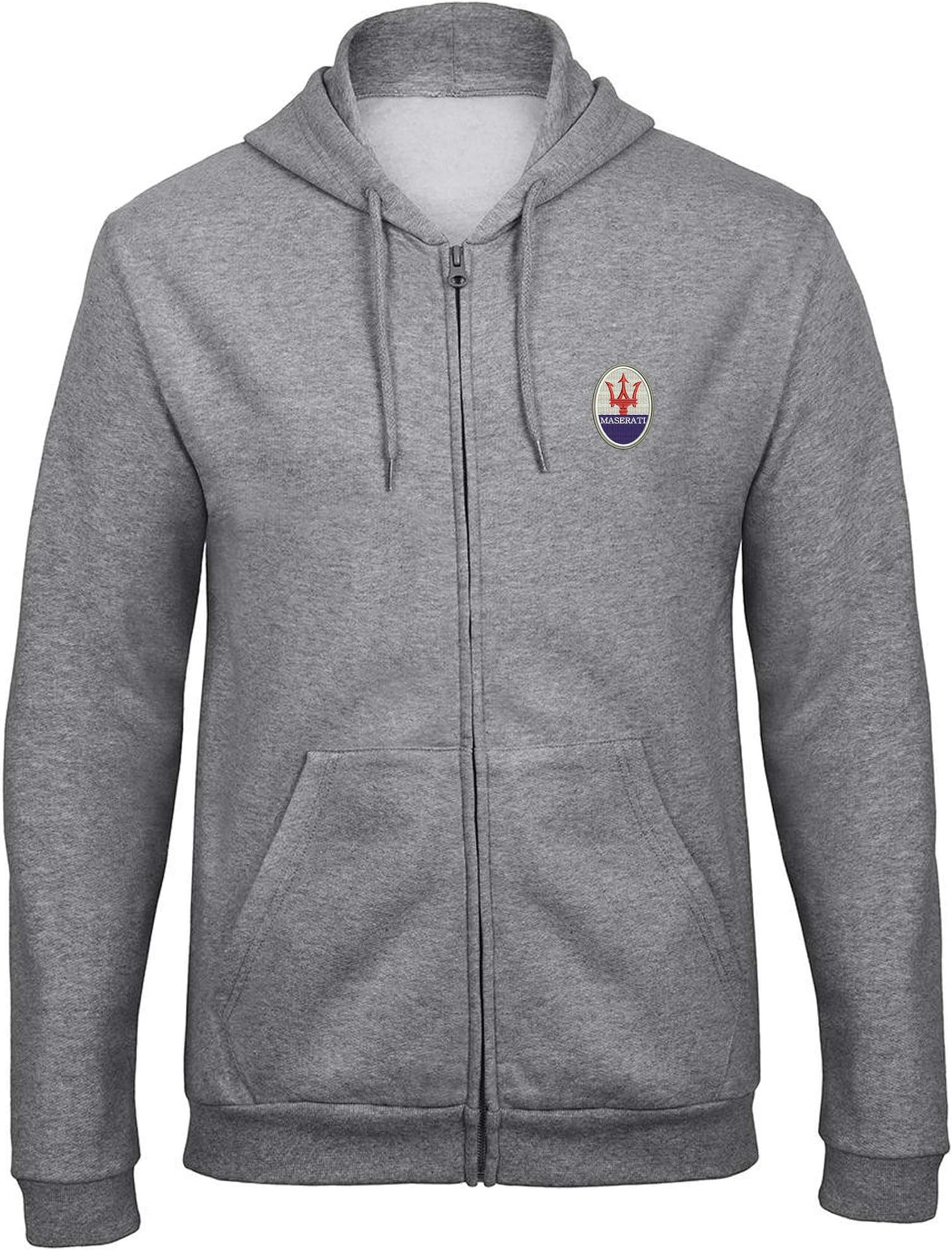 Maserati Car Embroidered Hooded Pullover Zip VIP Really Premium Quality - 9019 - GRAU