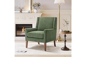 CHAIRKER Accent Chairs for Living Room, Mid-Century Wooden Fabric Living Room Chairs, Arm Chair, Side Chairs for Living Room, Bedroom, Reading Nook