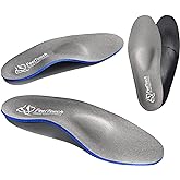 FeetTouch Strong Arch Support Orthotics for Metatarsalgia Morton's Neuroma,Ball of Foot Pain Relief Inserts Plantar Fasciitis Flat Feet with Poron Heel Cushion Grey