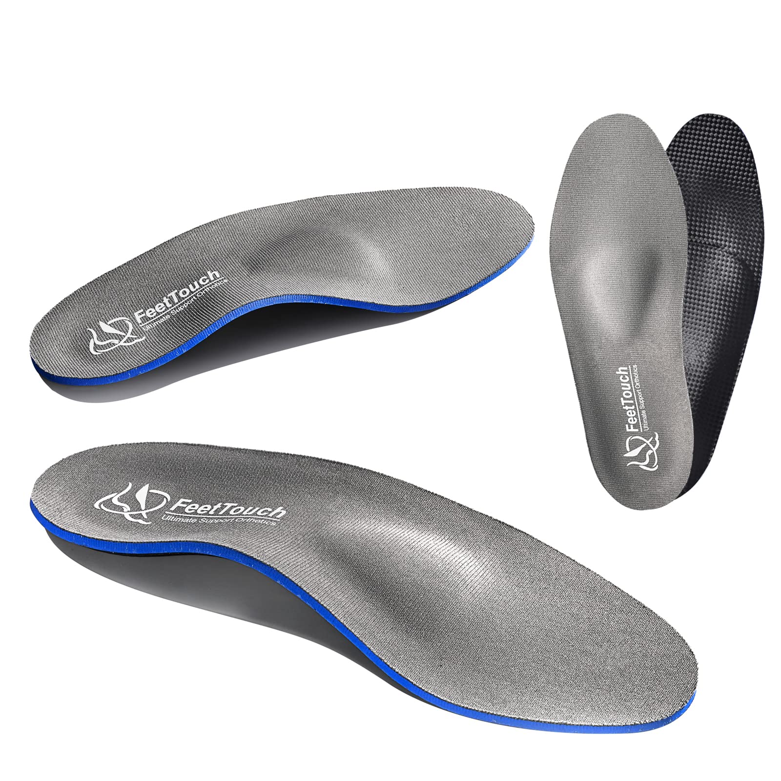Photo 1 of FeetTouch Strong Arch Support Orthotics for Metatarsalgia Morton's Neuroma,Ball of Foot Pain Relief Inserts Plantar Fasciitis Flat Feet with Poron Heel Cushion Grey