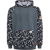 BOCOMAL FR Hoodies Camouflag Paisley Lightweight Pullover 7.5oz Cottoon Flame Resistant men's Hooded Sweatshirts NON FLEECE