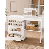 Crutello Folding Sewing &amp; Craft Table with Storage, 46 Inch - Fold Out Grid | Fold-Out Crafting Desk, For Fabric Cutting, Quilting &amp; Hobby, Compact Design for Easy Storage, Portable &amp; Lightweight