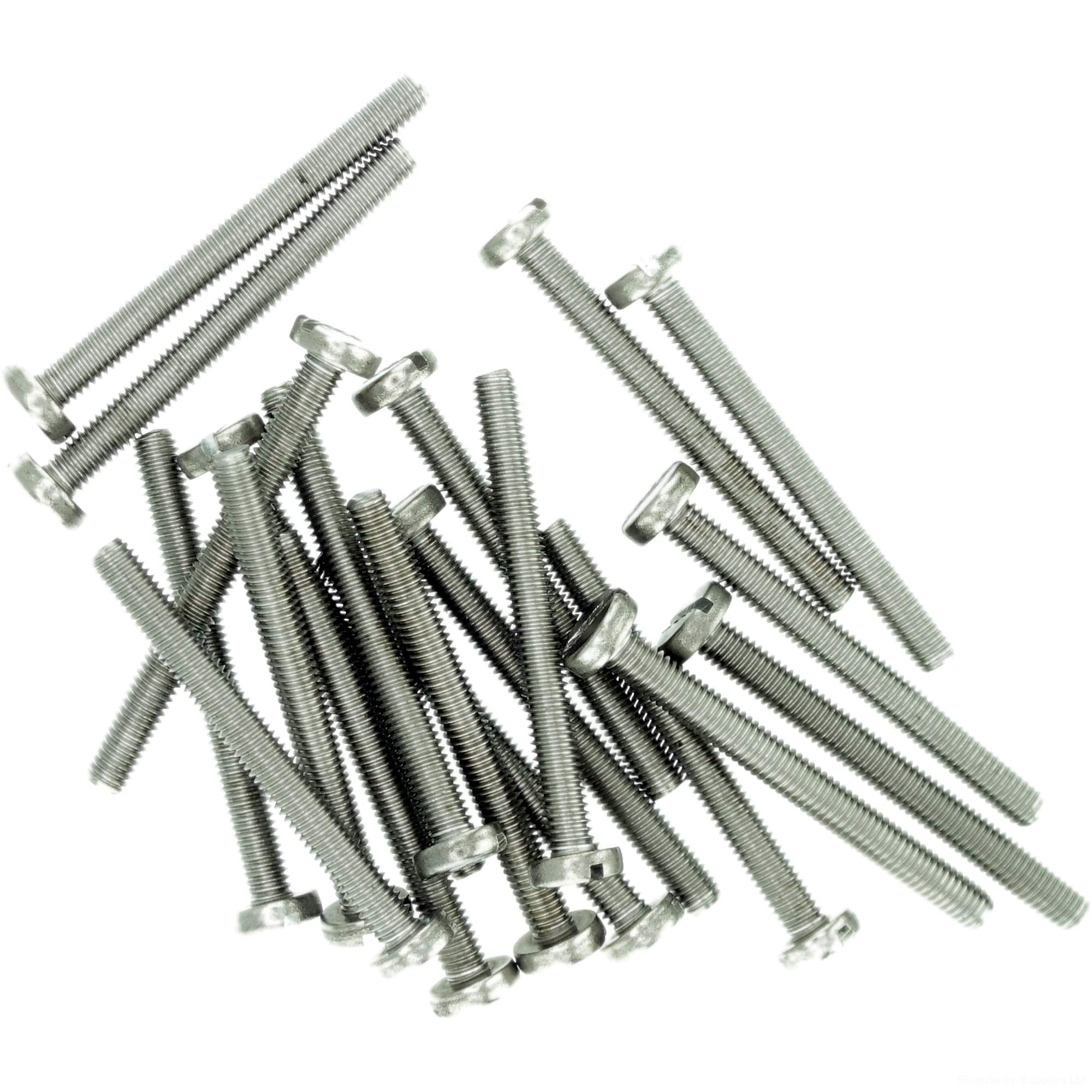 M5 (5mm x 25mm) Slot Pan Machine Screw (Bolt) - Stainless Steel (A2) (Pack of 20)