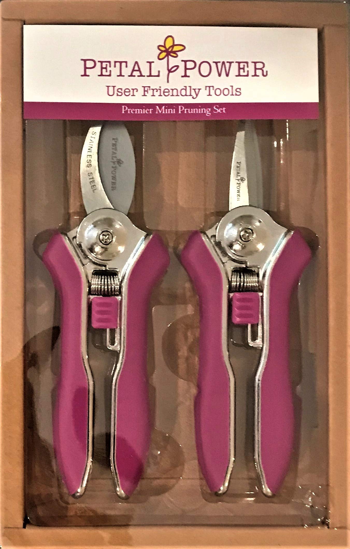 Ladies Gardening Mini Pruner Secateurs Set - Two Razor Sharp Purple Garden Secateurs - Bypass & Trimmer - Best Gardening Gift for Women (Purple)
