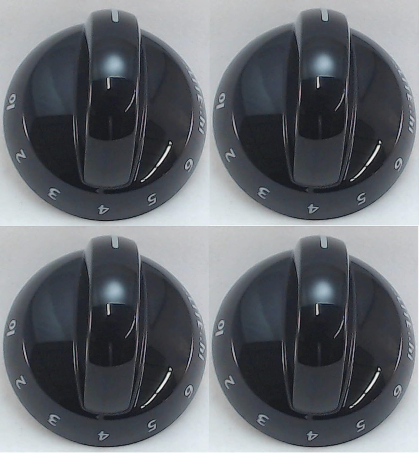 Top Burner Knob, 4 Pack, for Frigidaire, Tappan, AP4322122, PS1991531, 316220009