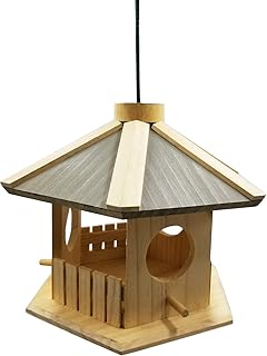 Dehner Natura Wildvogel-Futterhaus Dakota, ca. 30 x 26 x 22 cm, Kiefernholz, natur