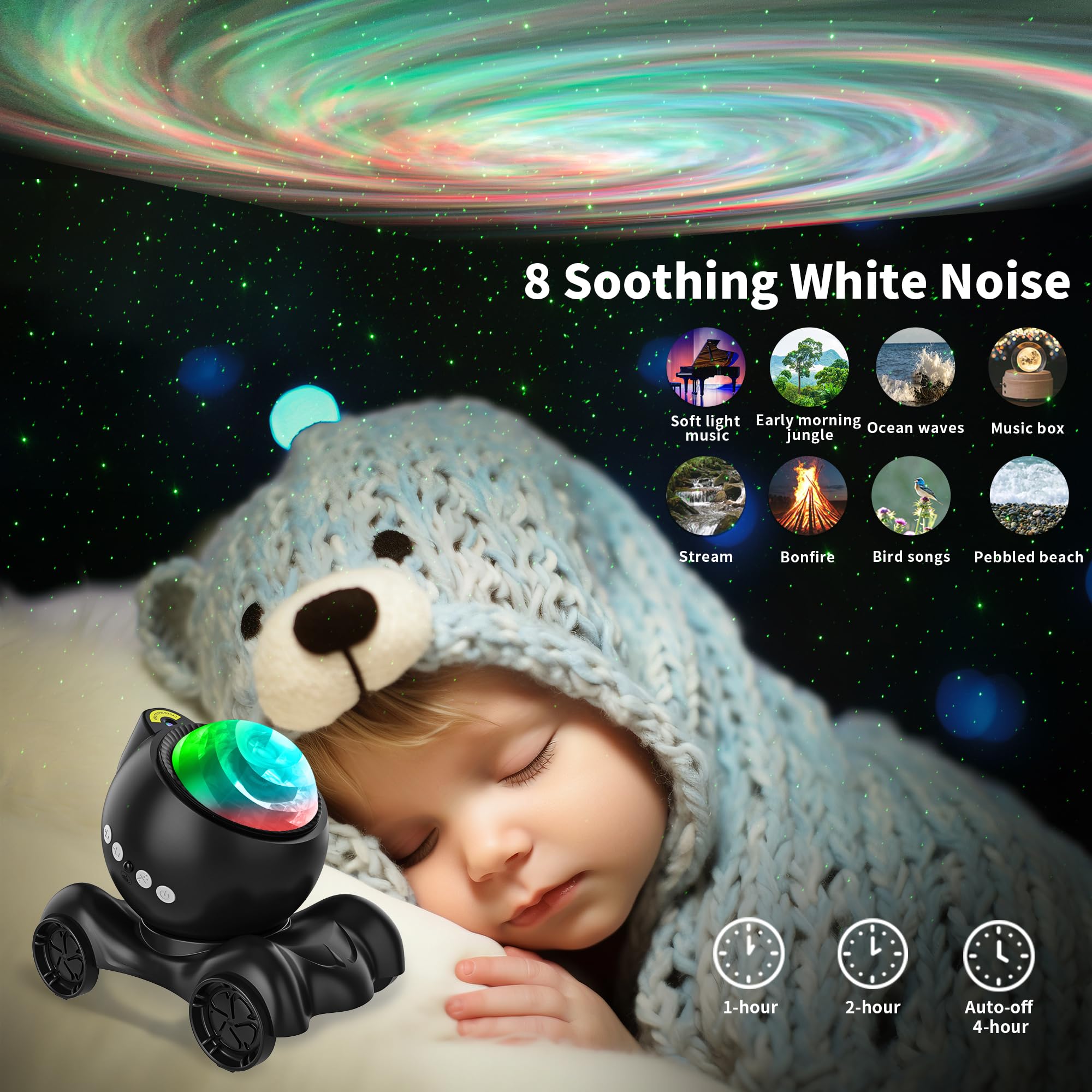 ENOKIK Galaxy Projector, Star Projector Built-in Bluetooth Speaker