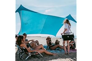 Neso Gigante - Portable Beach Tent - Ideal to Enjoy with Family and Friends - UPF 50+, Water-Resistant, and Lightweight - Teal, 11' x 11'
