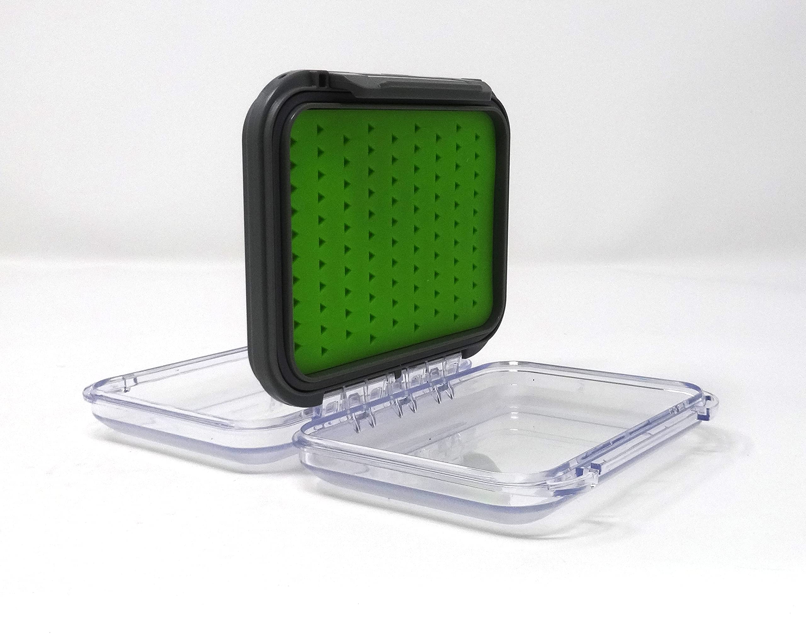 HAWKRIDGE SPORTS UK Brand -Pocket size Fly Fishing fly storage box 13cm x 11cm x 5cm Double sided Easy Grip Foam Water proof All flies for Trout Salmon Pike Bass. Hard clear plactic