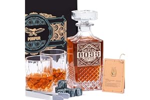 PONPUR Boss Gifts for Men, Decanter Set with Stones & Glasses, Best Boss Day Birthday Gift, Office Farewell Gifts for Boss, Mentor, Manager, Leader, Unique Christmas Presents