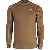 First Lite Men’s Kiln Long Sleeve Crew Shirt - Merino Wool Midweight Camo Hunting Base Layer, Wool Long Johns, Midweight